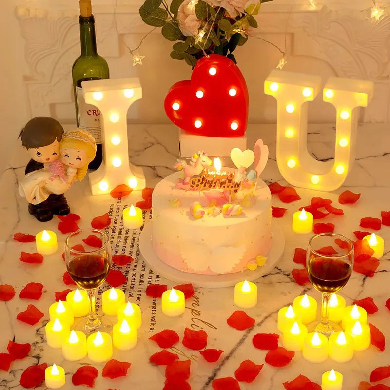 Flameless Led Candle For Home Christmas Party Wedding Decoration Heart-shaped Electronic Battery-Power Tealight Candles