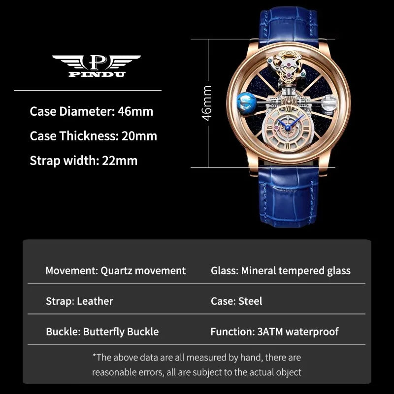 Jacob&Co PINDU Design Mens Watches Diamond Tourbillion Top Brand Luxury Astronomia Quartz Watch Men Astronomia Solar Montre Homme
