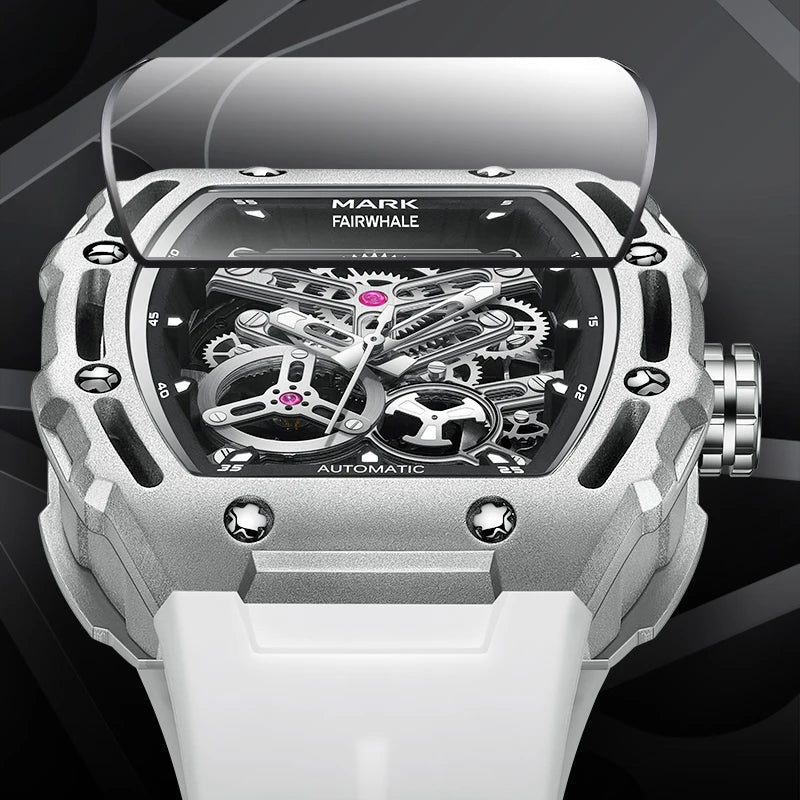 Mark Fairwhale 2025 New Mens Mechanical Watches Men Automatic Wristwatch for Tourbillon Skeleton Design Waterproof Fashion Watch