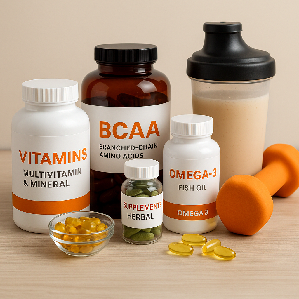 High-quality health supplements including vitamins, protein powders, and wellness capsules displayed on a clean background – Hallowex Supplements Collection USA