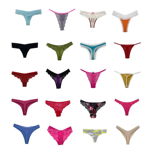 10/20Pcs Women Thongs Set Random Variety of Thongs and G-String Women Panties Female Thong T Back Women Underwear Lingerie Tanga