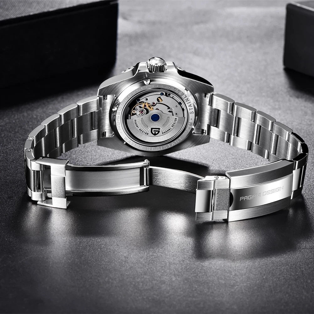 PAGANI DESIGN Men Mechanical Wrist watch Top Brand Sapphire Glass GMT Watch Stainless Steel Sports Waterproof Automatic Men Watch