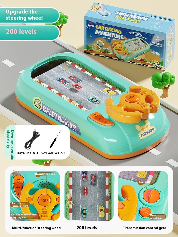 New Children's Steering Wheel Driving Toys Dodge Vehicle Electronic Simulation Racing Adventure Game Console Kid Toys Cool Gifts