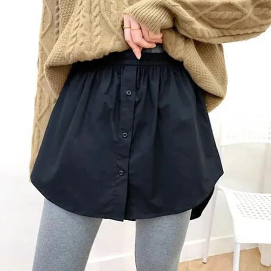 Detachable Under skirt Women Fake Shirt Irregular Skirt Tail Blouse Hem Cotton Extender Fake Hem Mini Skirt Fake Hem 6 Sizes