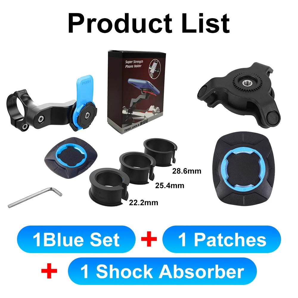 QUAD-LOCK Motorcycle Bike Phone Holder Stand Bicycle Phone Holder Bike Holder 360° Rotatable Navigation Support Security Bracket