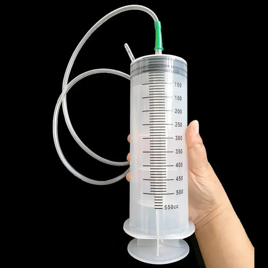 100ml-550ml Large Capacity Syringe, Syringes Reusable Pump Measuring 1m Tube Pet Feeding Big Syringe Liquid Enema Glue Filling