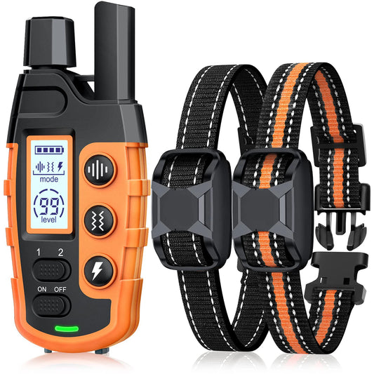 3300Ft Electric Dog Training Collar Remote Control Waterproof Pet Behavior For 5-120lbs Puppy With Shock Vibration