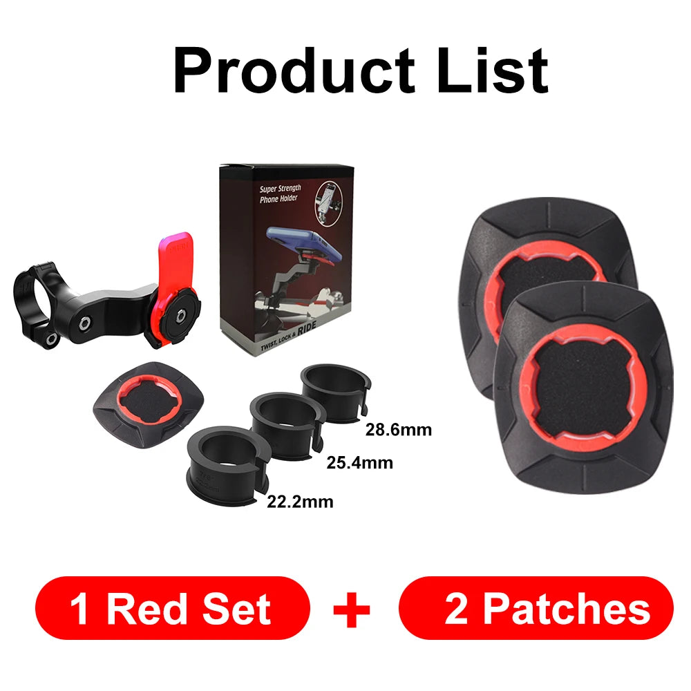 QUAD-LOCK Motorcycle Bike Phone Holder Stand Bicycle Phone Holder Bike Holder 360° Rotatable Navigation Support Security Bracket