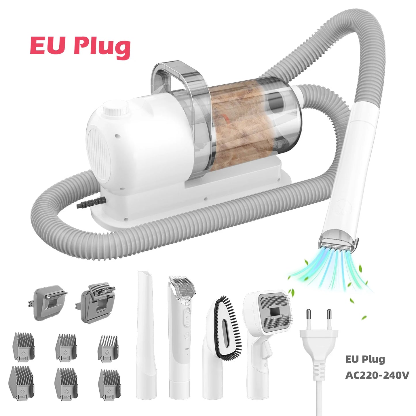 6 In 1 Dog Hair Vacuum & Cat, Dog Grooming Kit, Pet Grooming Vacuum with 2.5L Capacity Large Suction & Low Noise Pet Hair Cleaner
