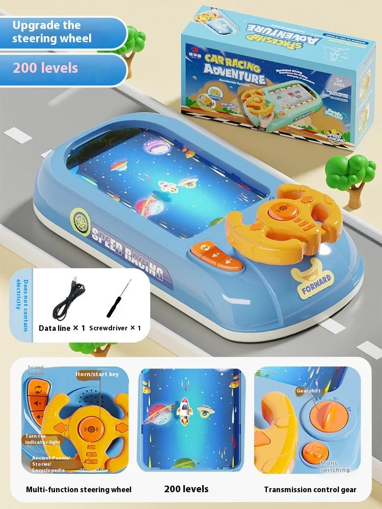New Children's Steering Wheel Driving Toys Dodge Vehicle Electronic Simulation Racing Adventure Game Console Kid Toys Cool Gifts