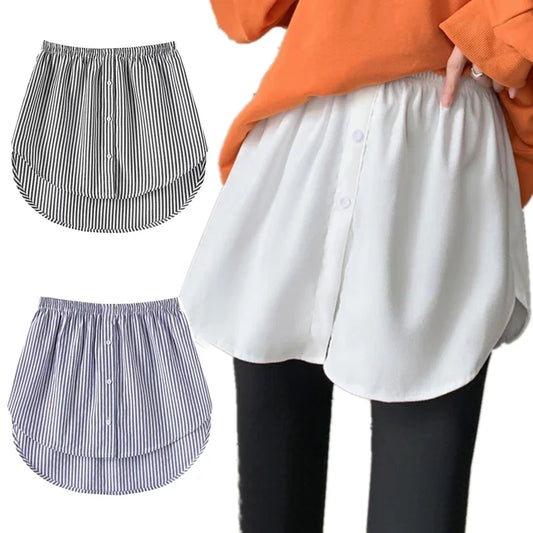Detachable Under skirt Women Fake Shirt Irregular Skirt Tail Blouse Hem Cotton Extender Fake Hem Mini Skirt Fake Hem 6 Sizes