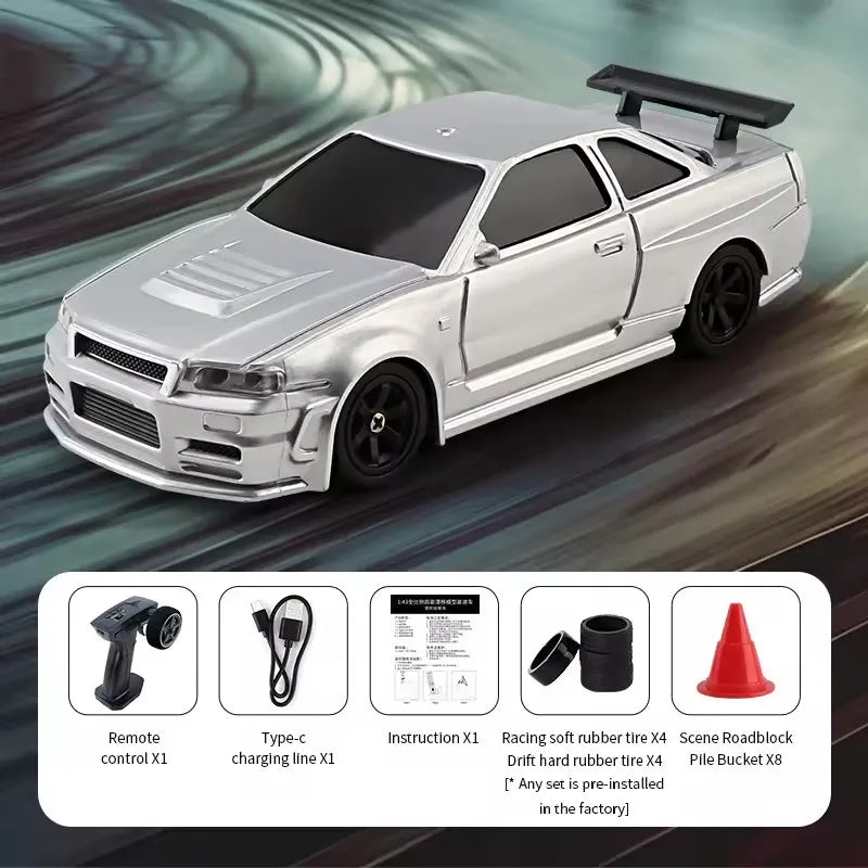 Wireless Remote Control 1: 43 Mini 4wd Drift Remote Control Car Full Scale Professional Rc Racing Boy High Speed Remote Vehicle