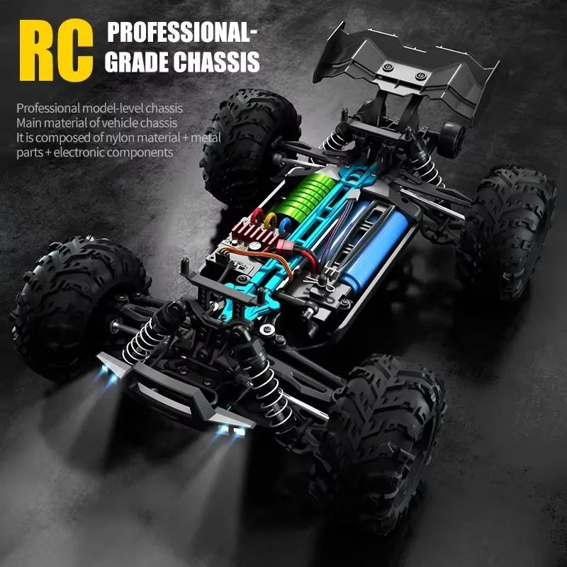 1:16 4WD RC Car 70KM/H Or 50KM/H With LED Remote Control Cars High Speed Drift Monster 4x4 Truck for Kids vs Wltoys 144001 Toys
