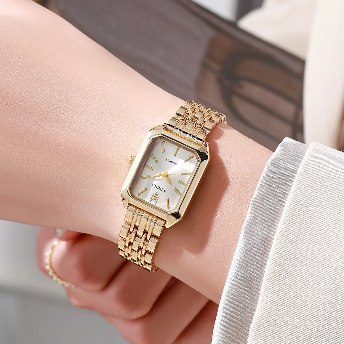 Luxury Hight Quality Quartz Watch Fashion Charming Rhinestones Stainless Steel Band Women's Wristwatches