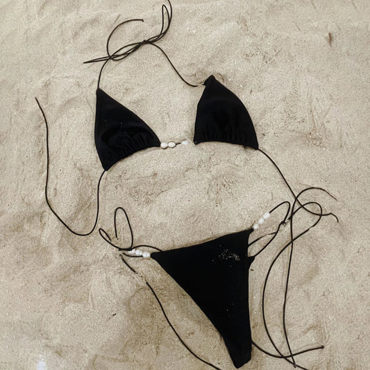 Sexy Bikini Women Swimsuit Female Swimwear Bandeau Biquini Thong Bathing Suit Shiny Swimming Suits Halter Bodysuit Beachwear