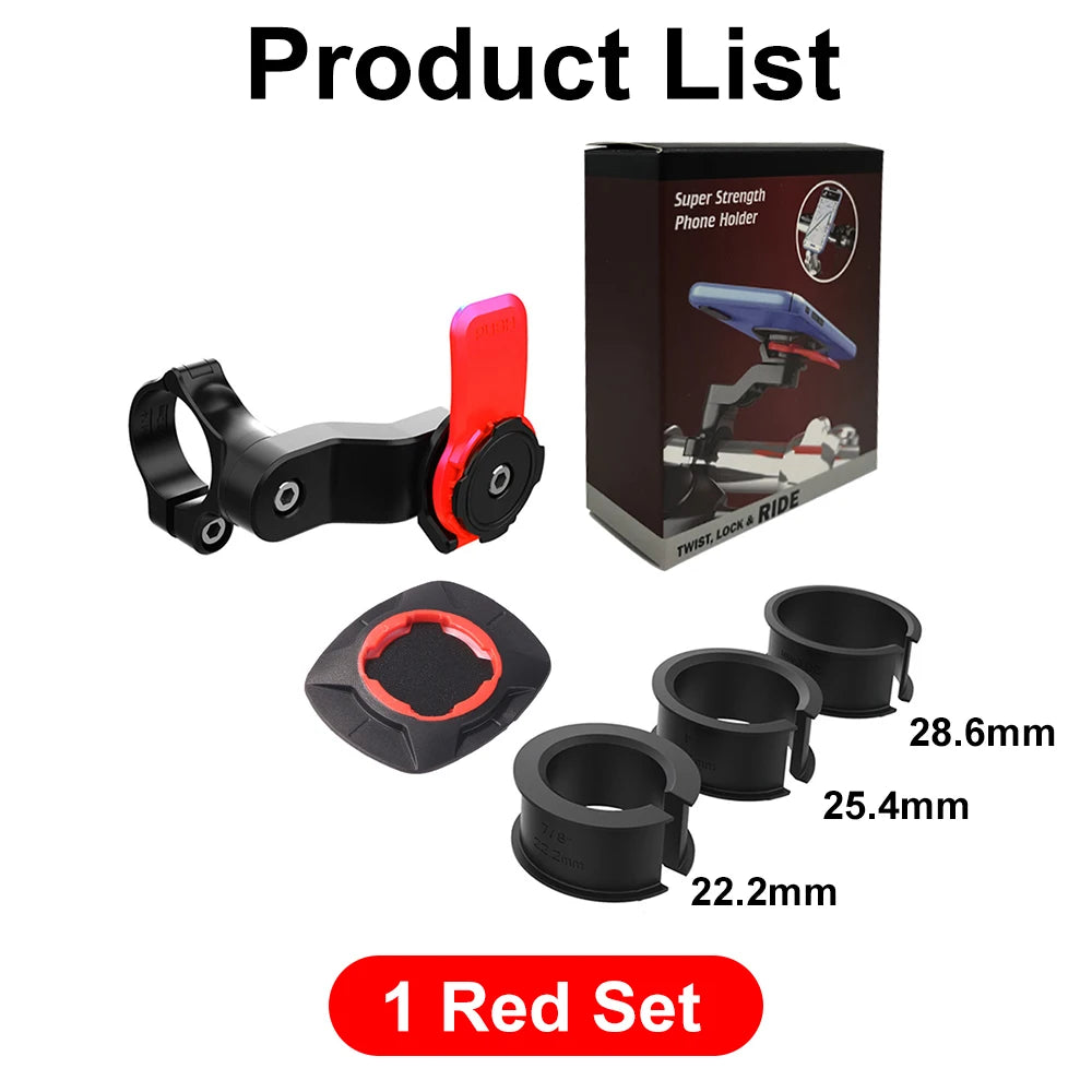 QUAD-LOCK Motorcycle Bike Phone Holder Stand Bicycle Phone Holder Bike Holder 360° Rotatable Navigation Support Security Bracket