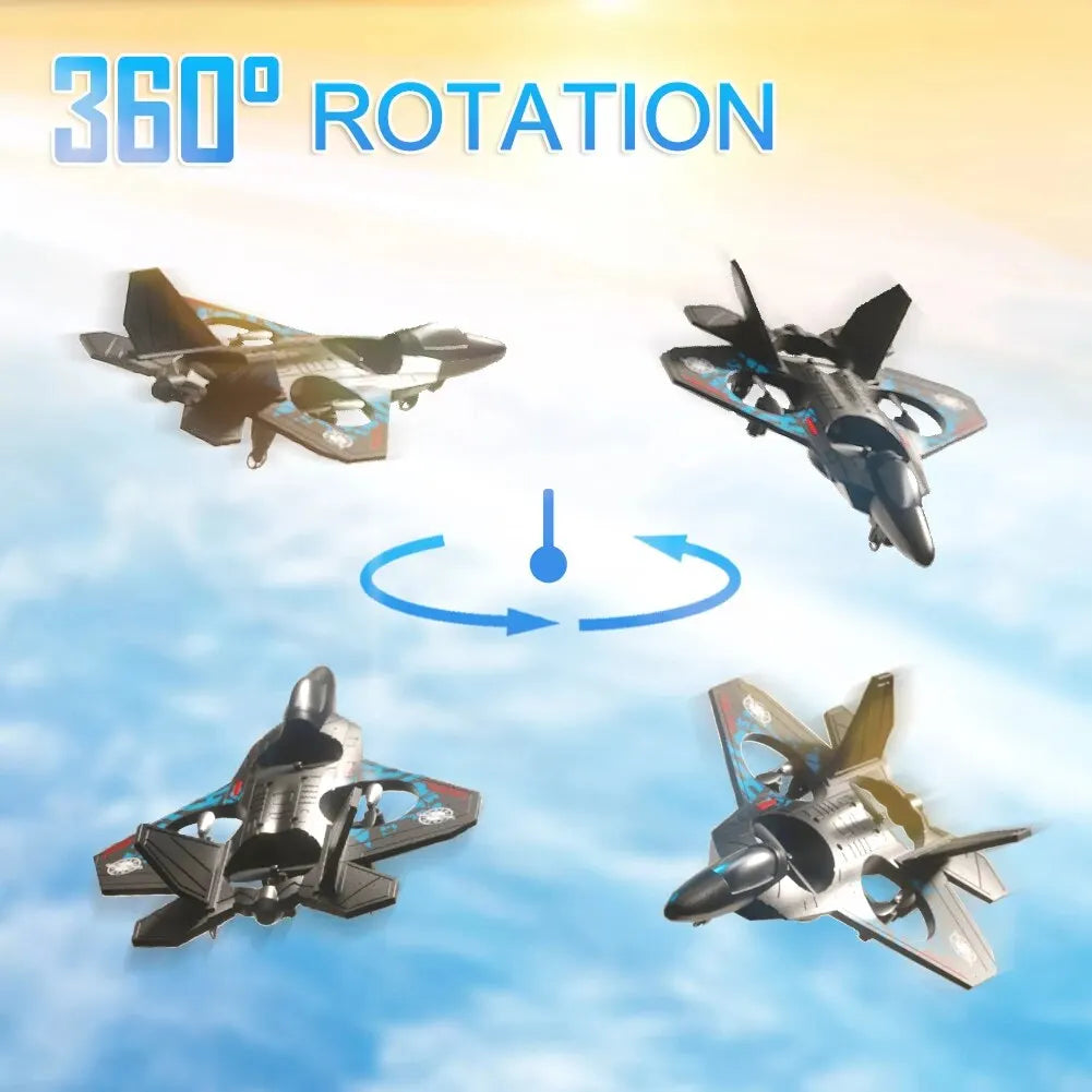 RC Plane 2.4G Remote Control Aircraft Gravity Sensing Helicopter Glider with Light EPP Foam Fighters for Boys Children