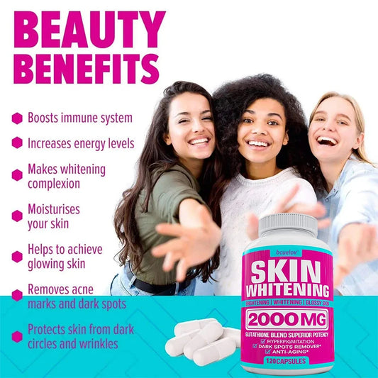 Glutathione Complex Capsules - Powerful Antioxidant, Reduces Hyperpigmentation, Alleviates Dark Spots, Moisturizes Skin