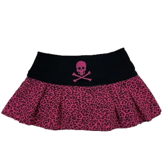 Spicy Girls Y2K Skirt Skull Harajuku Graphic Print Rock Goth Retro Mini Skirt Hip hop Streetwear Dress Punk Half length skirt EMO