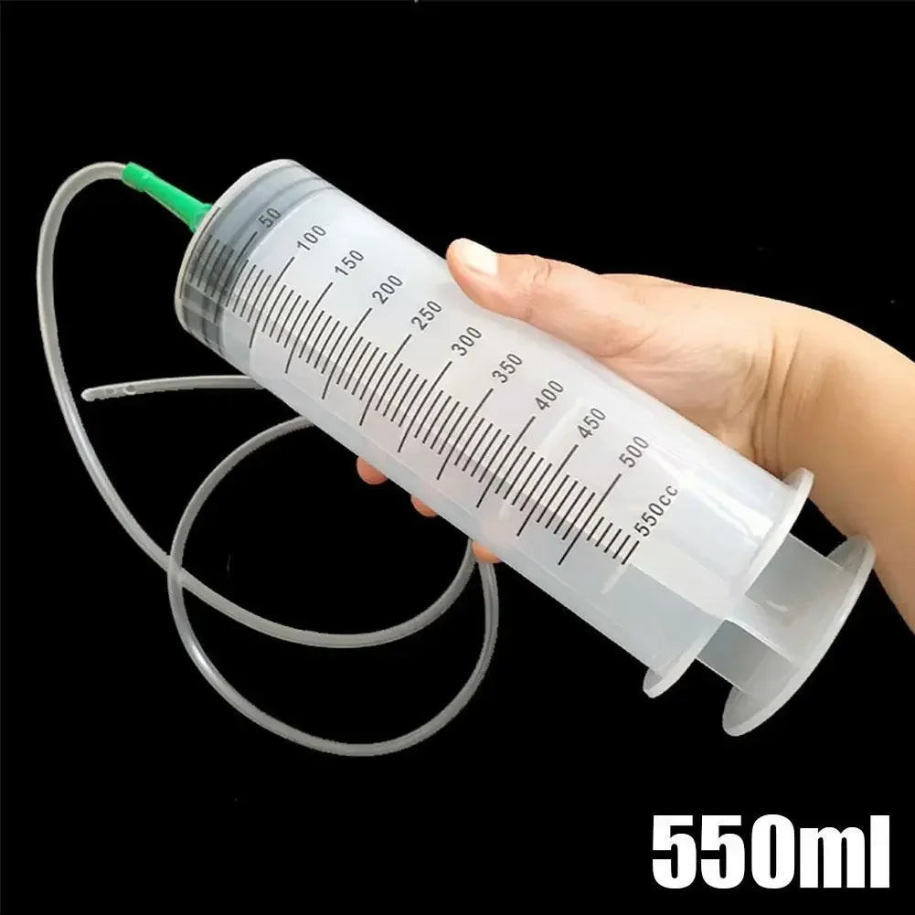 100ml-550ml Large Capacity Syringe, Syringes Reusable Pump Measuring 1m Tube Pet Feeding Big Syringe Liquid Enema Glue Filling