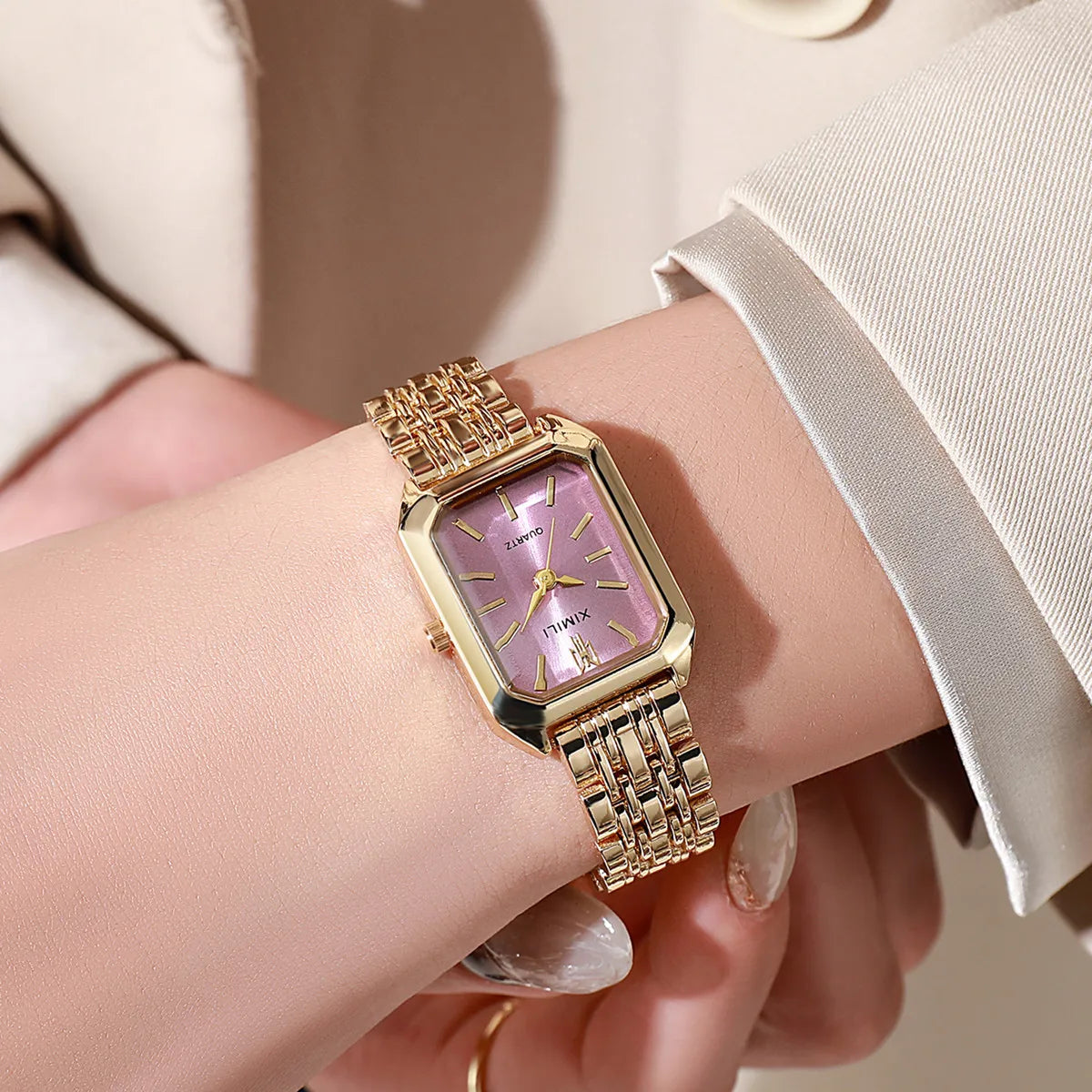Luxury Hight Quality Quartz Watch Fashion Charming Rhinestones Stainless Steel Band Women's Wristwatches