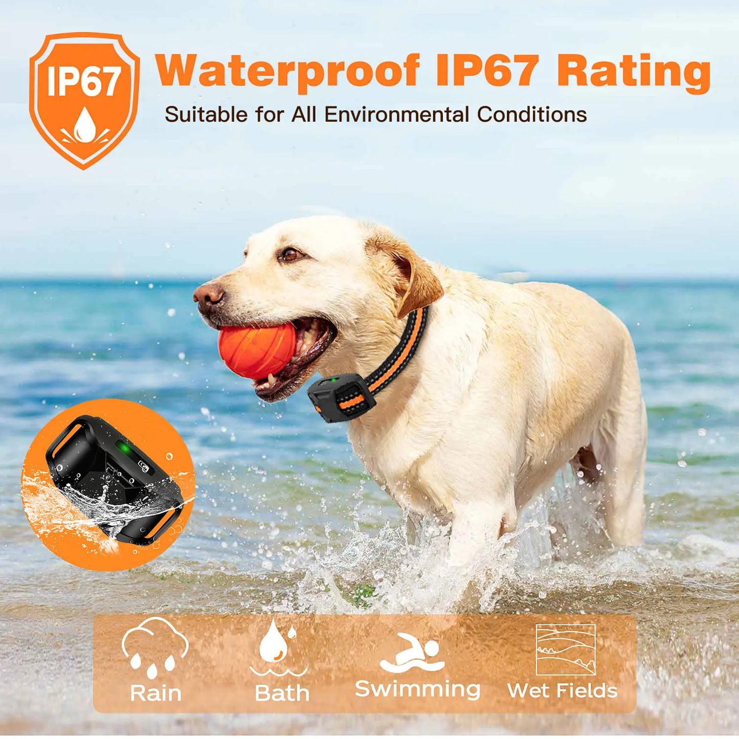 3300Ft Electric Dog Training Collar Remote Control Waterproof Pet Behavior For 5-120lbs Puppy With Shock Vibration