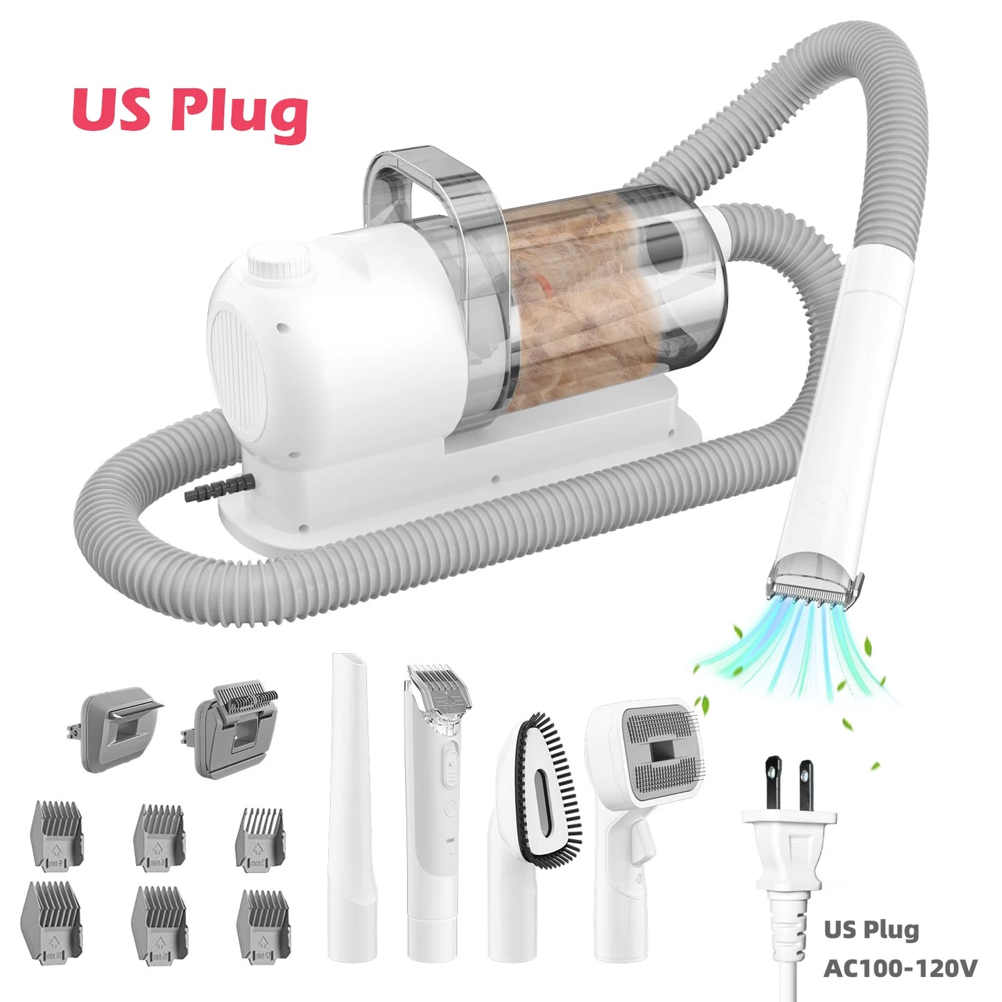 6 In 1 Dog Hair Vacuum & Cat, Dog Grooming Kit, Pet Grooming Vacuum with 2.5L Capacity Large Suction & Low Noise Pet Hair Cleaner