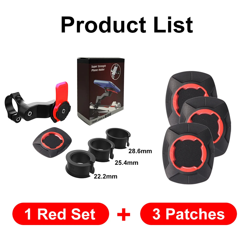 QUAD-LOCK Motorcycle Bike Phone Holder Stand Bicycle Phone Holder Bike Holder 360° Rotatable Navigation Support Security Bracket
