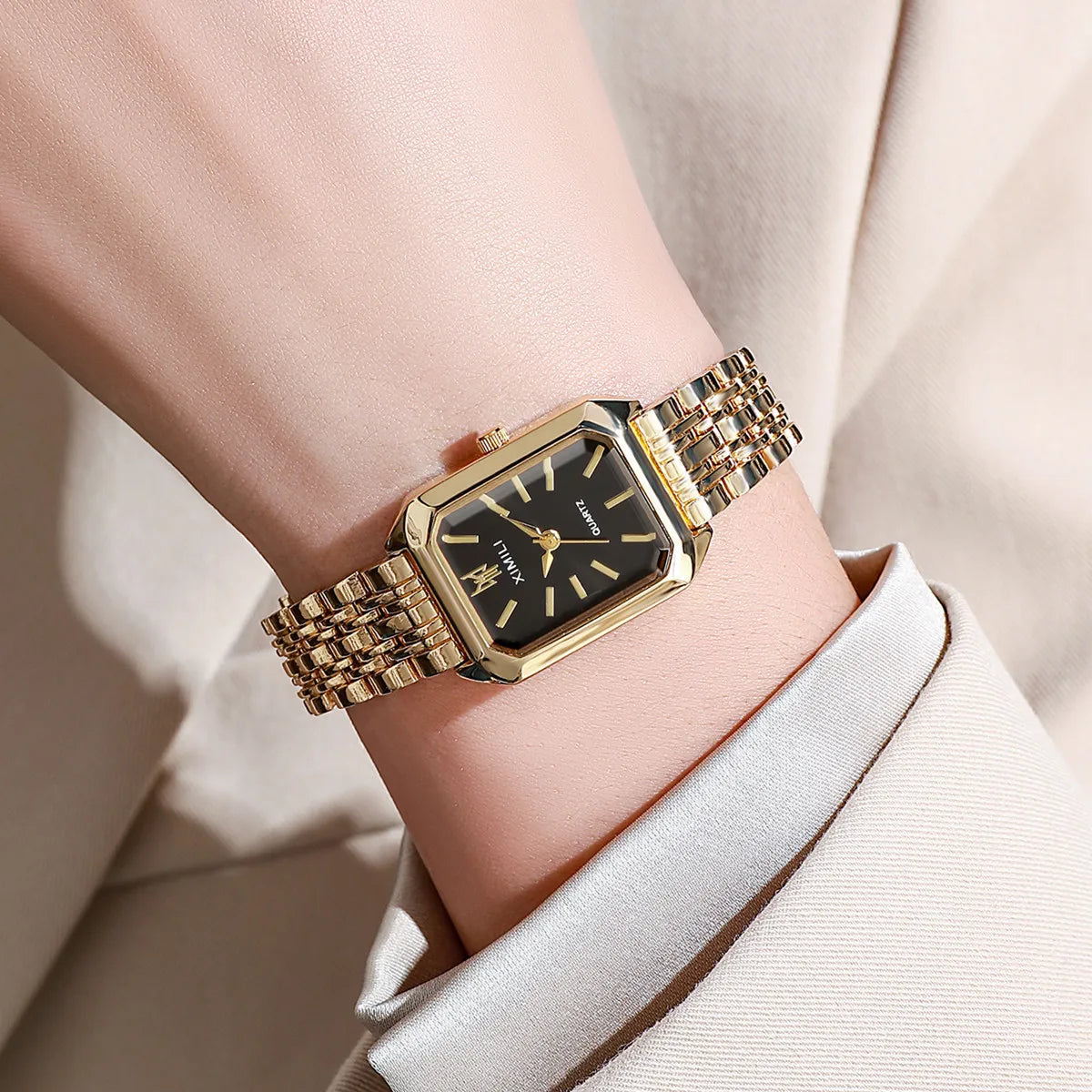 Luxury Hight Quality Quartz Watch Fashion Charming Rhinestones Stainless Steel Band Women's Wristwatches