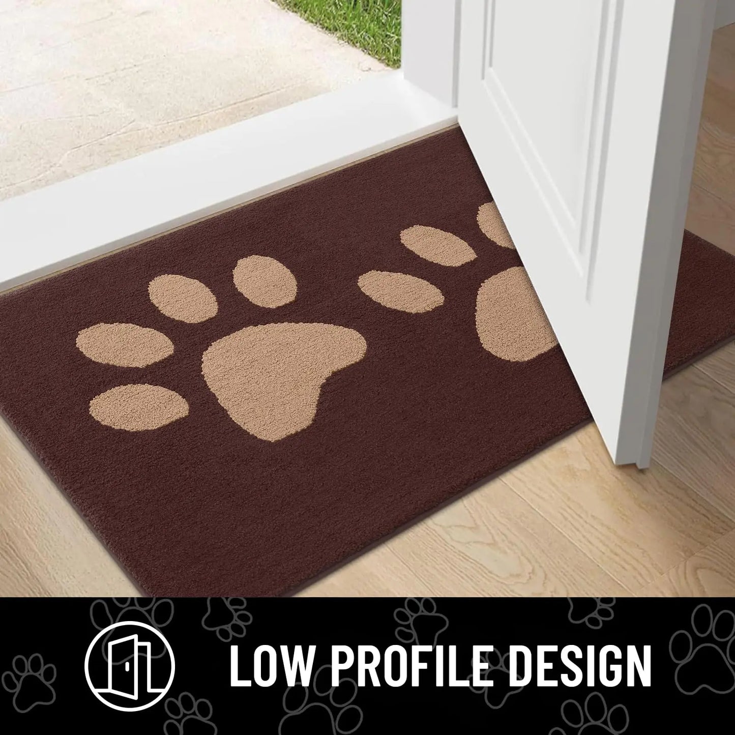 Olanly Quick Dry Chenille Mud Mat For Dogs, Dog Door Mat For Muddy Paws Absorbent Dirt Trapper Non-Slip INdoor Door Mat For Floor