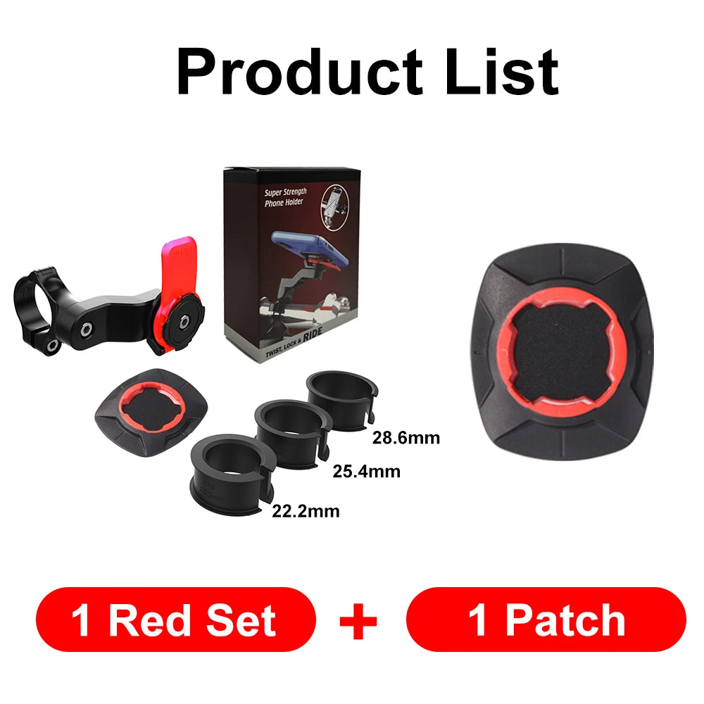 QUAD-LOCK Motorcycle Bike Phone Holder Stand Bicycle Phone Holder Bike Holder 360° Rotatable Navigation Support Security Bracket