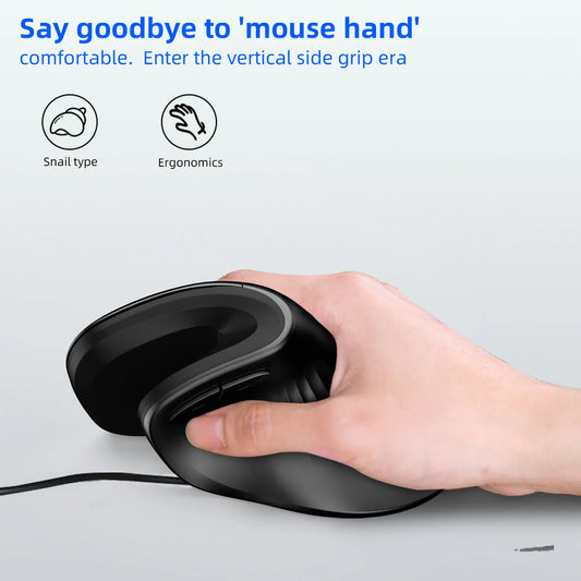 Ergonomic Wired 7200 DPI Vertical Mouse Silent Wrist Healthy Mice Mause for Laptop Computer Office Work Gaming