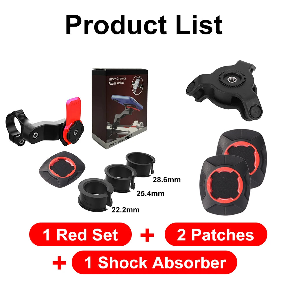 QUAD-LOCK Motorcycle Bike Phone Holder Stand Bicycle Phone Holder Bike Holder 360° Rotatable Navigation Support Security Bracket