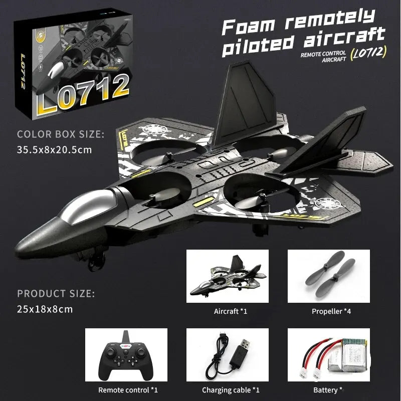 RC Plane 2.4G Remote Control Aircraft Gravity Sensing Helicopter Glider with Light EPP Foam Fighters for Boys Children