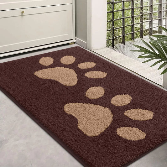 Olanly Quick Dry Chenille Mud Mat For Dogs, Dog Door Mat For Muddy Paws Absorbent Dirt Trapper Non-Slip INdoor Door Mat For Floor