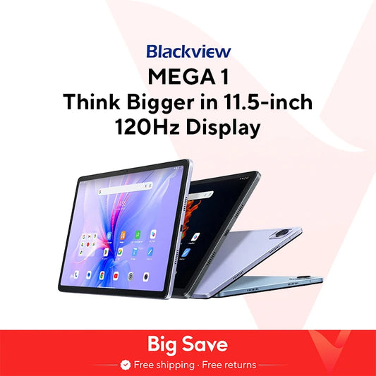 【World Premiere】Blackview MEGA 1 Tablet 11.5 inch 2.4K 120Hz Display 12GB 256GB 8800mAh 50MP+13MP Camera 33W Fast Charging