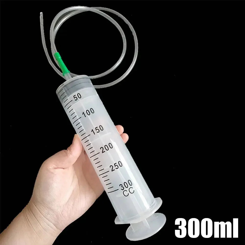 100ml-550ml Large Capacity Syringe, Syringes Reusable Pump Measuring 1m Tube Pet Feeding Big Syringe Liquid Enema Glue Filling