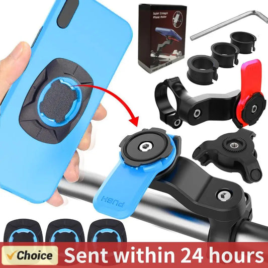 QUAD-LOCK Motorcycle Bike Phone Holder Stand Bicycle Phone Holder Bike Holder 360° Rotatable Navigation Support Security Bracket
