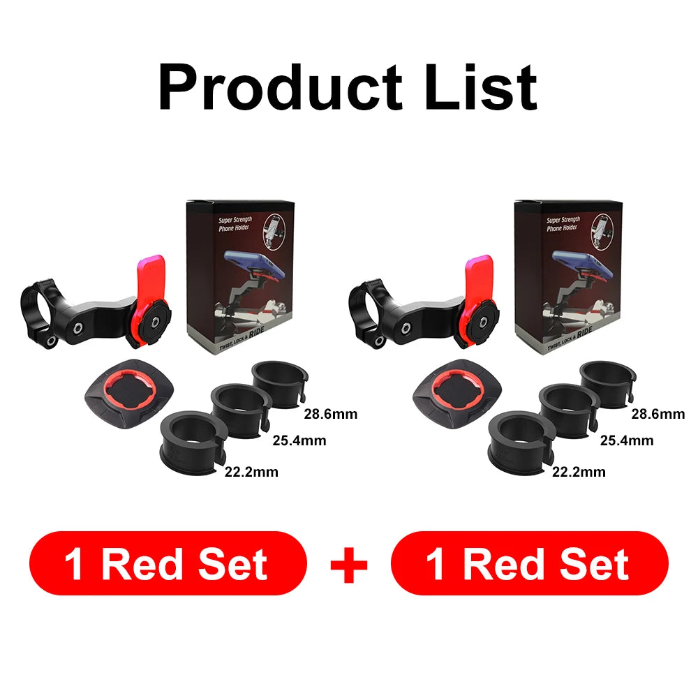 QUAD-LOCK Motorcycle Bike Phone Holder Stand Bicycle Phone Holder Bike Holder 360° Rotatable Navigation Support Security Bracket