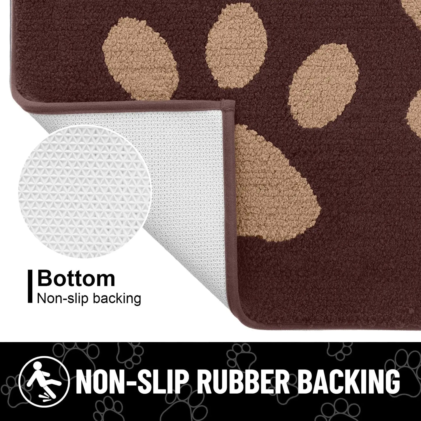 Olanly Quick Dry Chenille Mud Mat For Dogs, Dog Door Mat For Muddy Paws Absorbent Dirt Trapper Non-Slip INdoor Door Mat For Floor