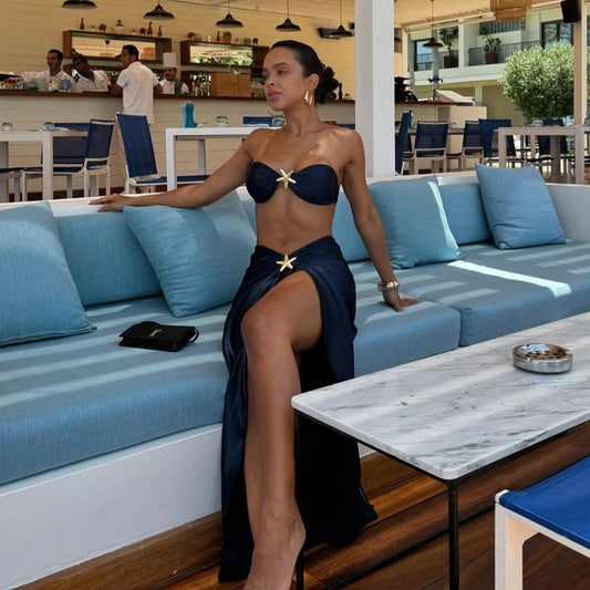 Star Bikinis With Cover Up Luxury Woman Swimsuit Sexy Swimwear Shiny Swim Suit Brazilian Biquini Bodysuit Bathing suit Beachwear