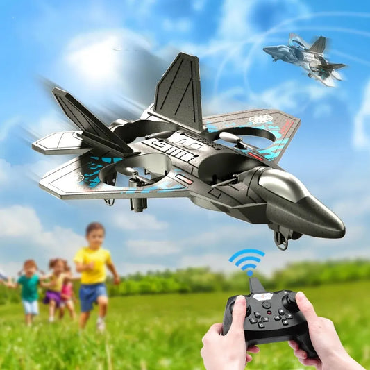 RC Plane 2.4G Remote Control Aircraft Gravity Sensing Helicopter Glider with Light EPP Foam Fighters for Boys Children