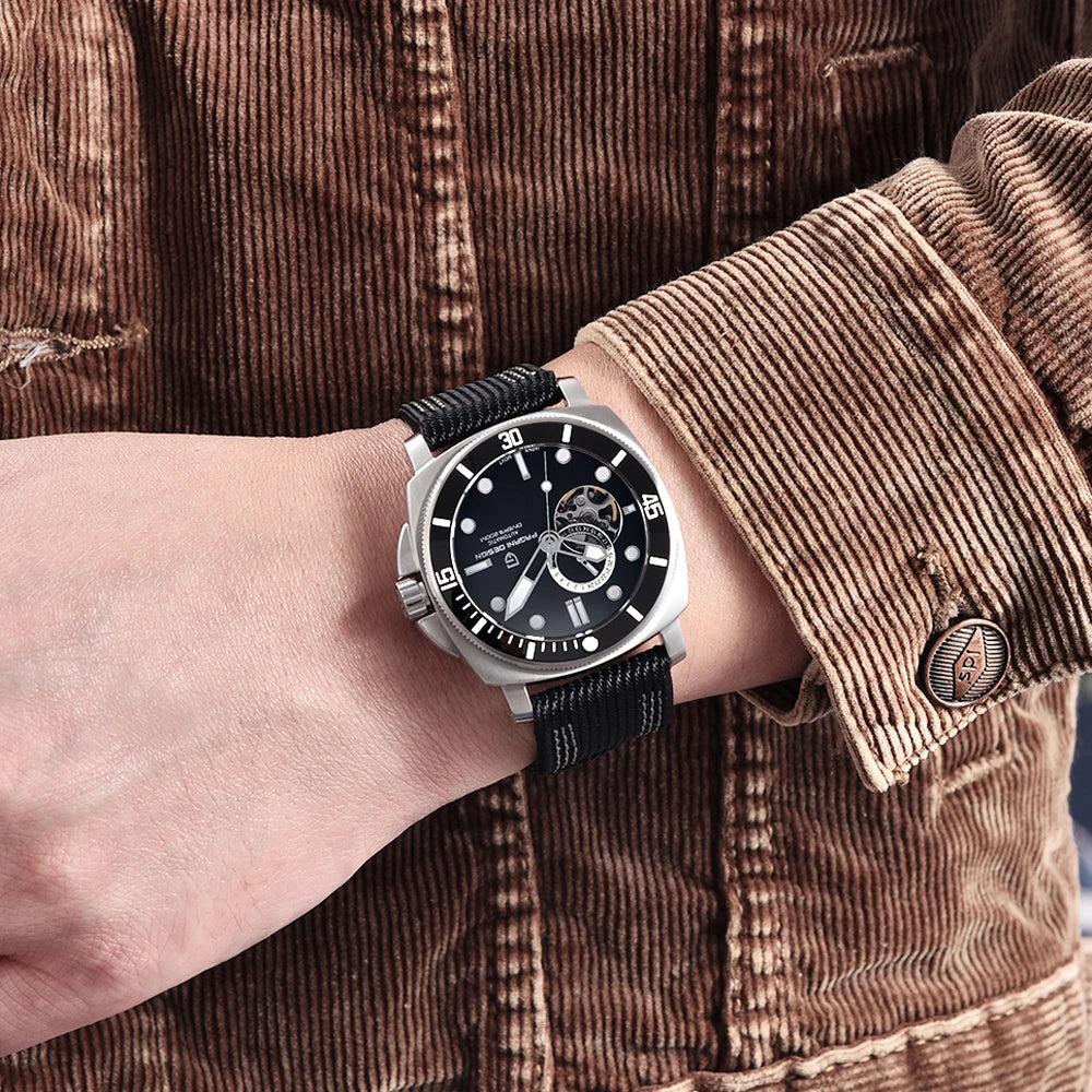 PAGANI DESIGN Mens Watches 2025 Luxury Tourbillon NH39 Mechanical Automatic Watch For Men Sports Ceramic Bezels Waterproof Clock