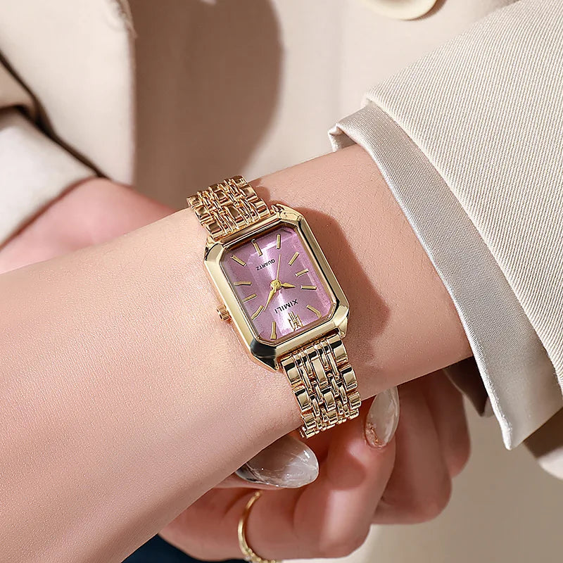 Luxury Hight Quality Quartz Watch Fashion Charming Rhinestones Stainless Steel Band Women's Wristwatches