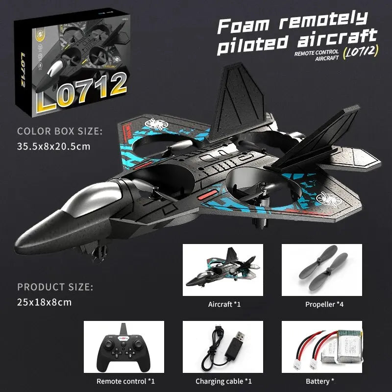 RC Plane 2.4G Remote Control Aircraft Gravity Sensing Helicopter Glider with Light EPP Foam Fighters for Boys Children