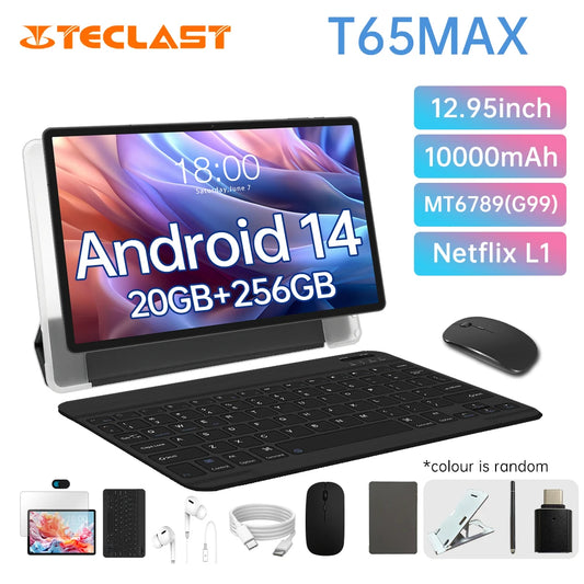 Teclast T65MAX Tablet MT6789(G99) 8-core 2.2GHz/ 8GBRAM/256GB ROM/12.95inch 1200×1920iPS/WIFI5G/4G/10000mAh/Type-C/13MP+8MP Came