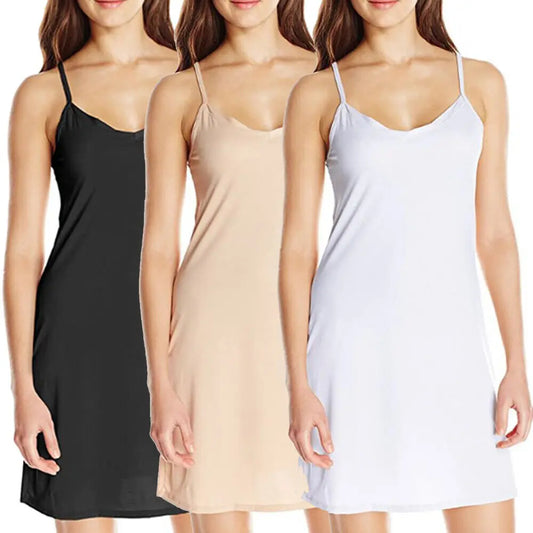 2025 New Women Ladies Lingerie Under Dress Full Slip Petticoat Underskirt Breathable V-Neck Tops Nightwear For Female