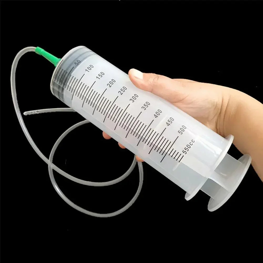 100ml-550ml Large Capacity Syringe, Syringes Reusable Pump Measuring 1m Tube Pet Feeding Big Syringe Liquid Enema Glue Filling