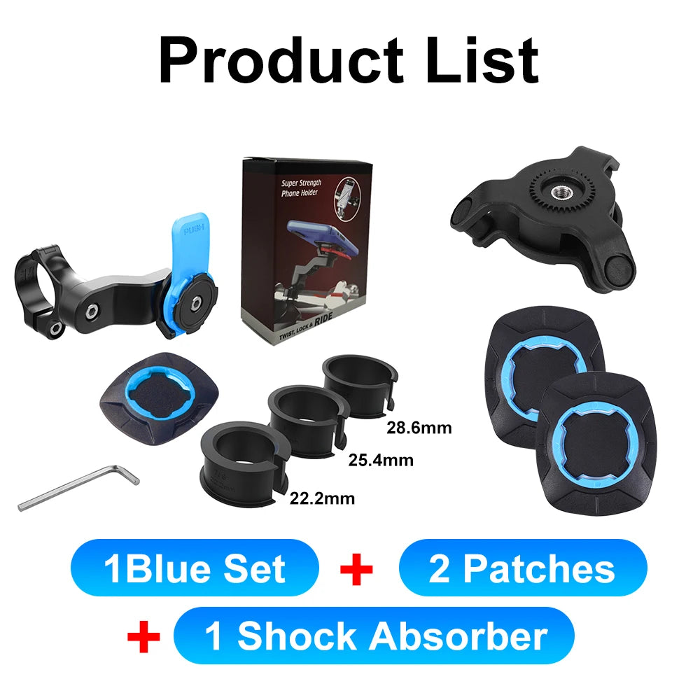QUAD-LOCK Motorcycle Bike Phone Holder Stand Bicycle Phone Holder Bike Holder 360° Rotatable Navigation Support Security Bracket