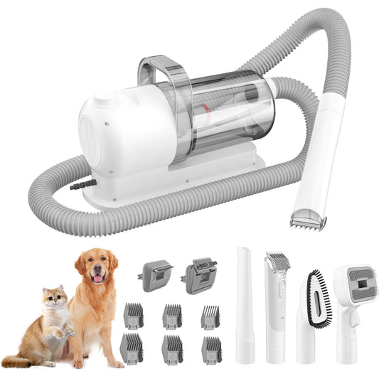 4 IN 1 Dogs Grooming Vacuum Pet Grooming Kit 2.3L Capacity Larger Pet Hair Dust Cup Dog Brush Vacuum for Pet Hair Vacuum Cleaner